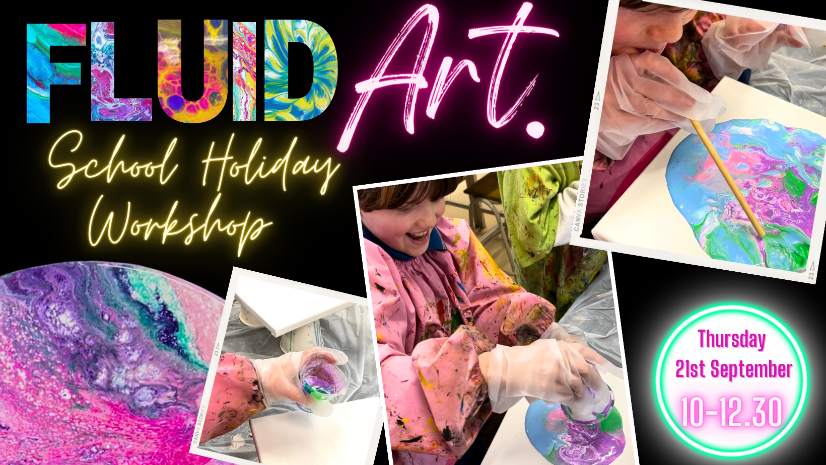 School Holiday Workshop⭐️Fluid Art